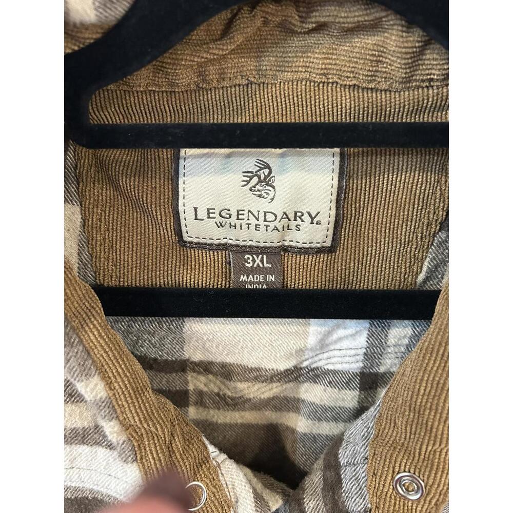Legendary Whitetails Men's 3XL Brown Plaid Flannel Shirt - Picture 2 of 4